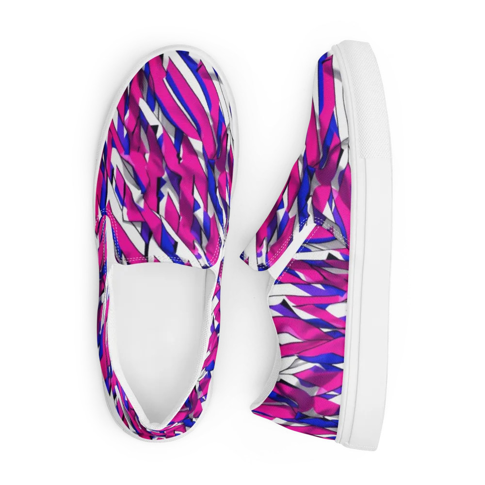 Chromatic Slash on Men's Slip-On Canvas Shoes — Front
