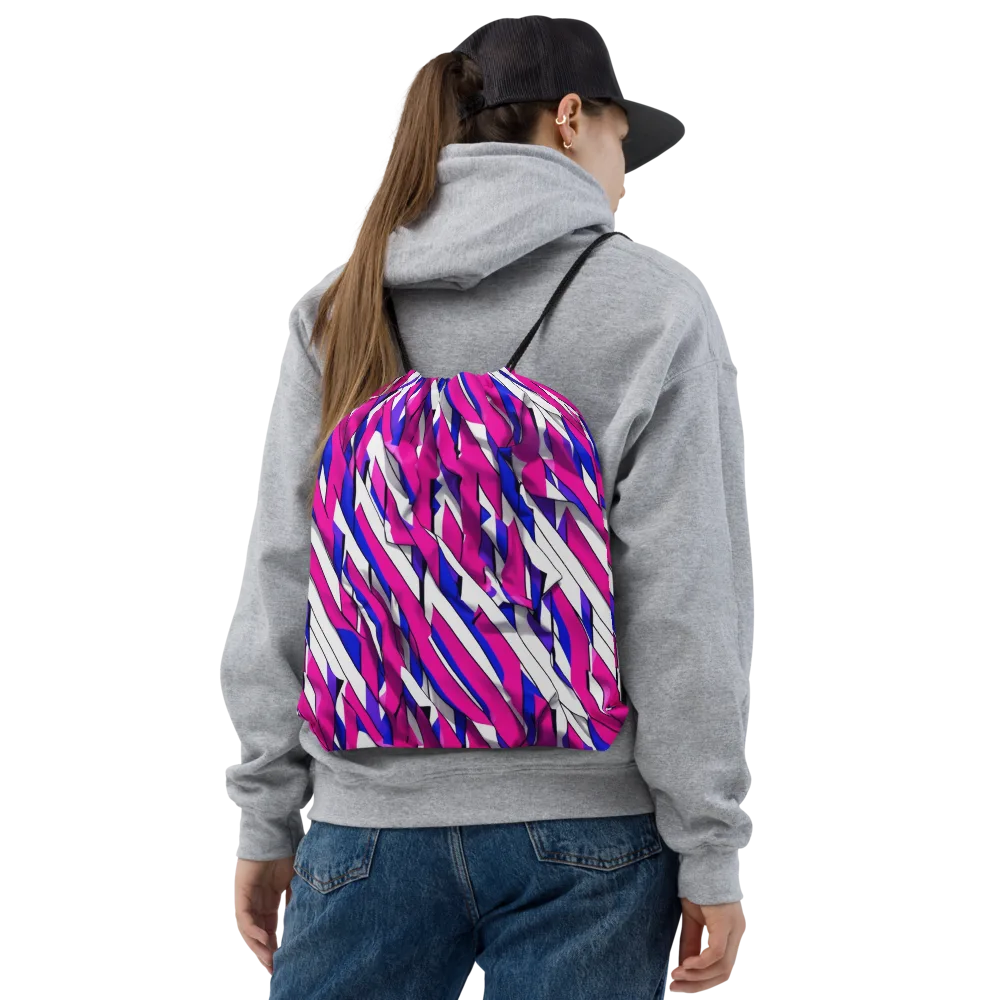 Chromatic Slash on Drawstring Bag — Front