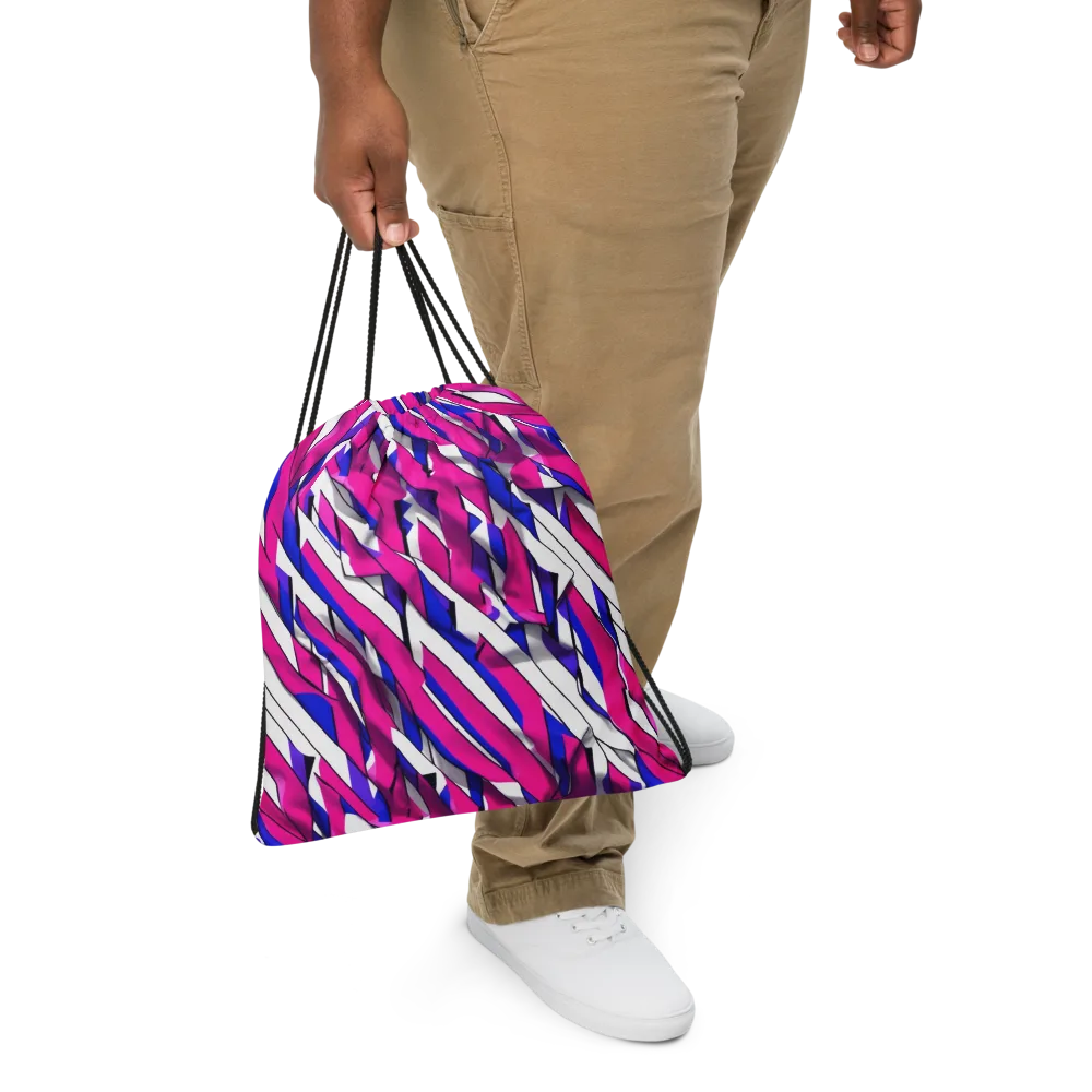 Chromatic Slash on Drawstring Bag — Front