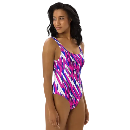 Chromatic Slash on a One-Piece Swimsuit