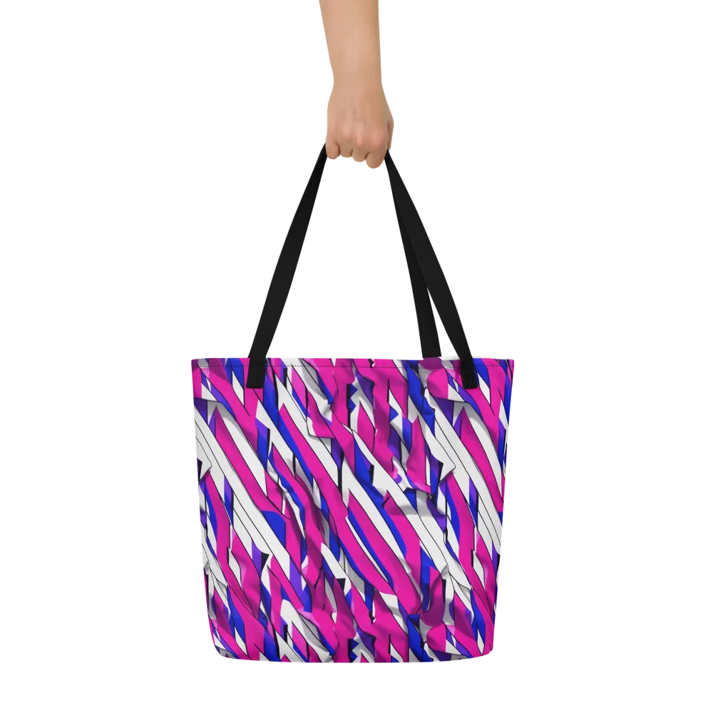 Chromatic Slash on Large Tote Bag W/ Pocket — Front