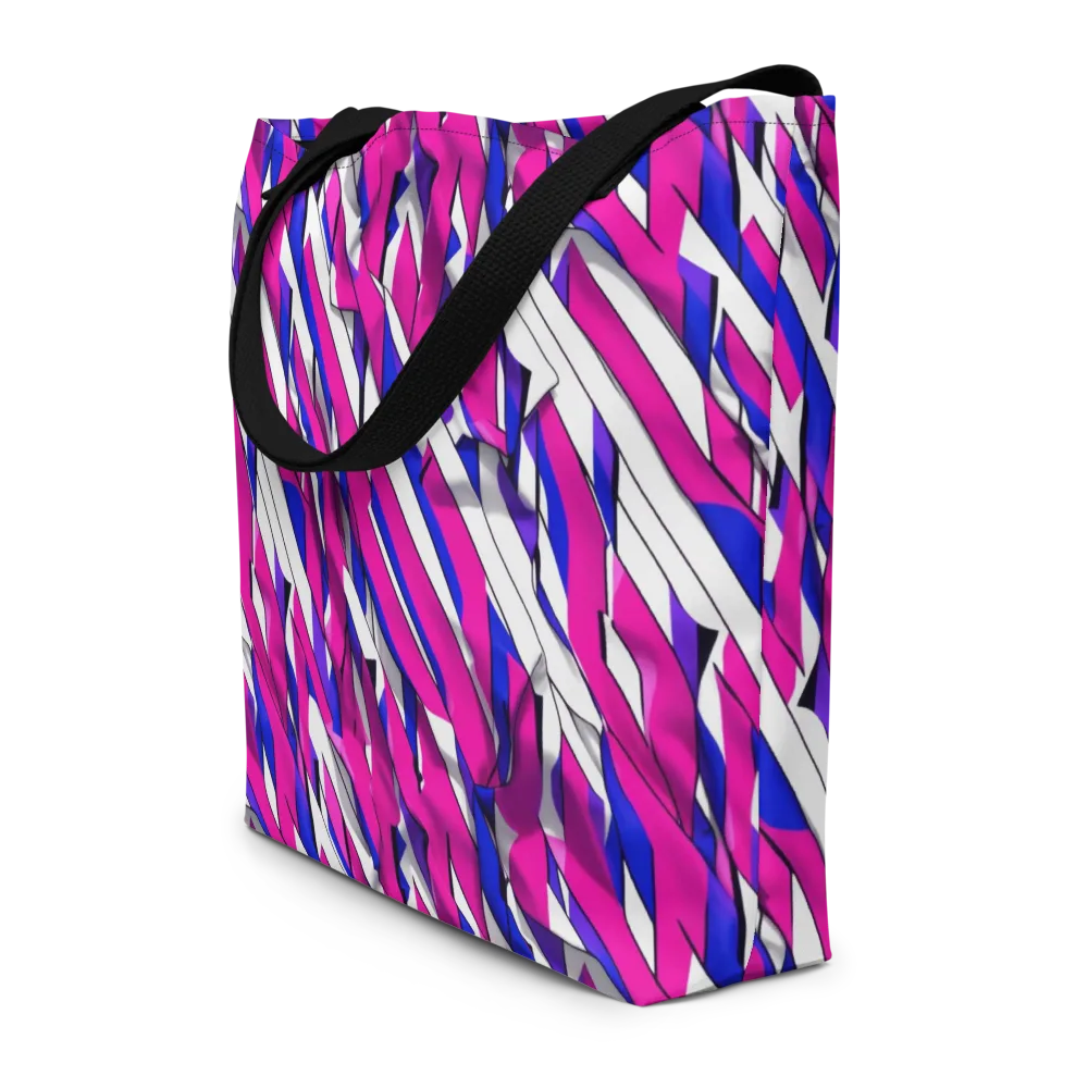 Chromatic Slash on Large Tote Bag W/ Pocket — Front