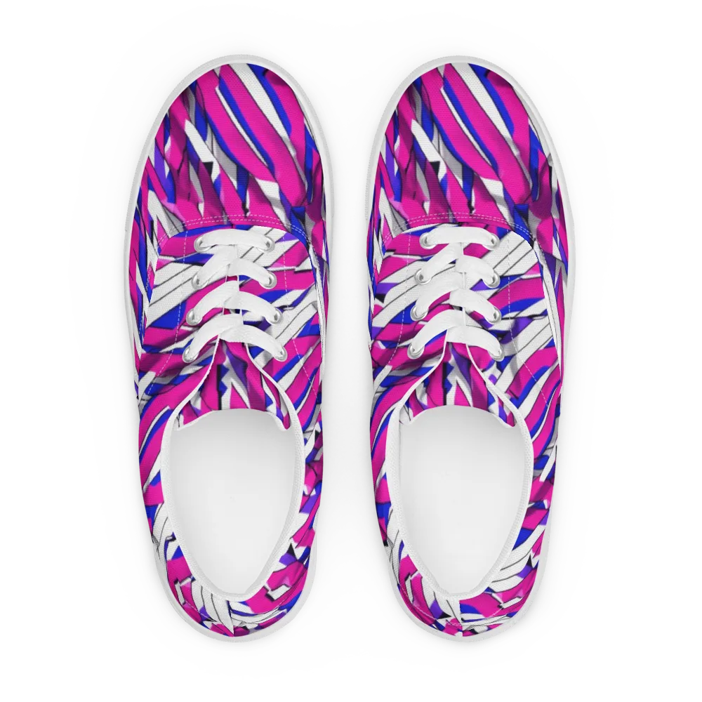Chromatic Slash on Men's Lace-Up Canvas Shoes — Front