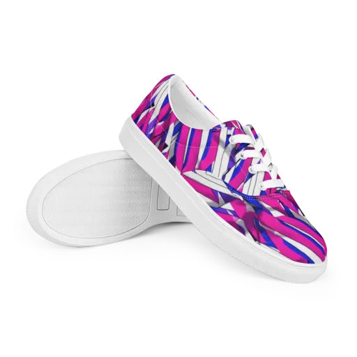 Chromatic Slash on a Men's Lace-Up Canvas Shoes
