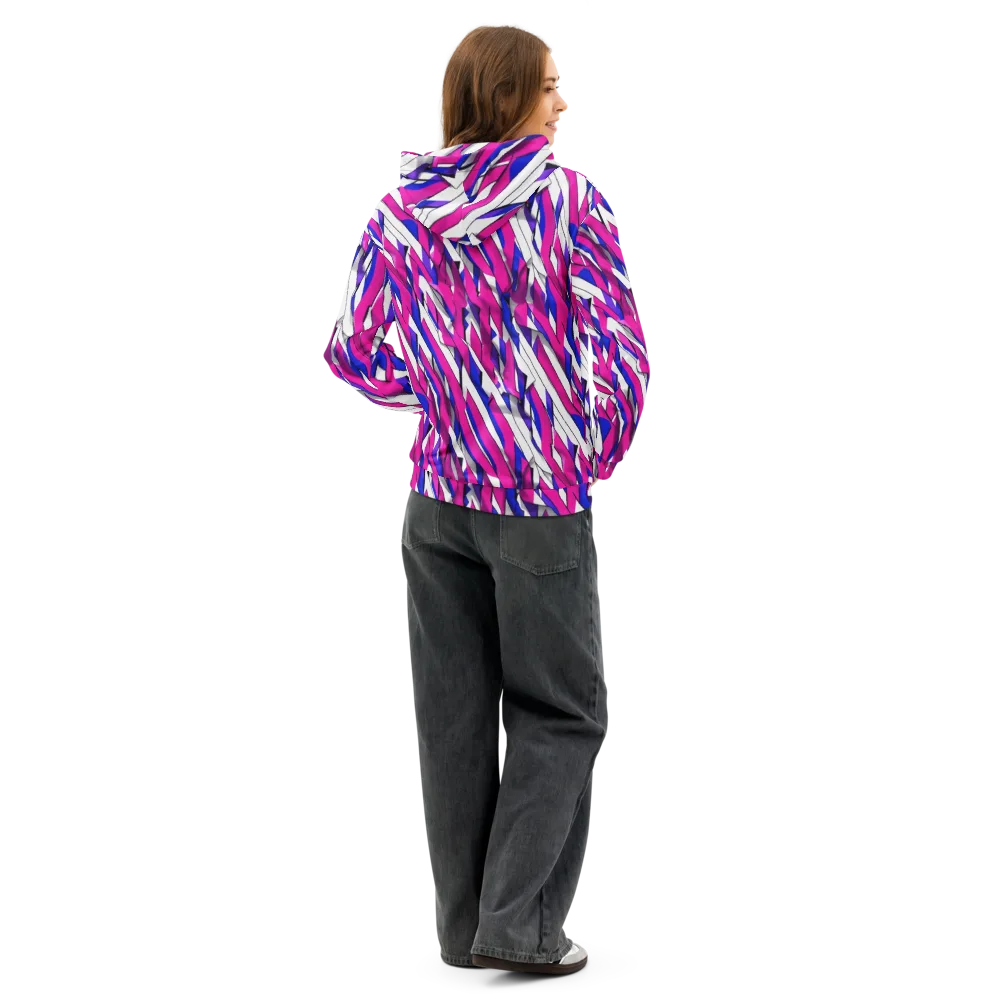 Chromatic Slash on Cotton Hoodie — Back