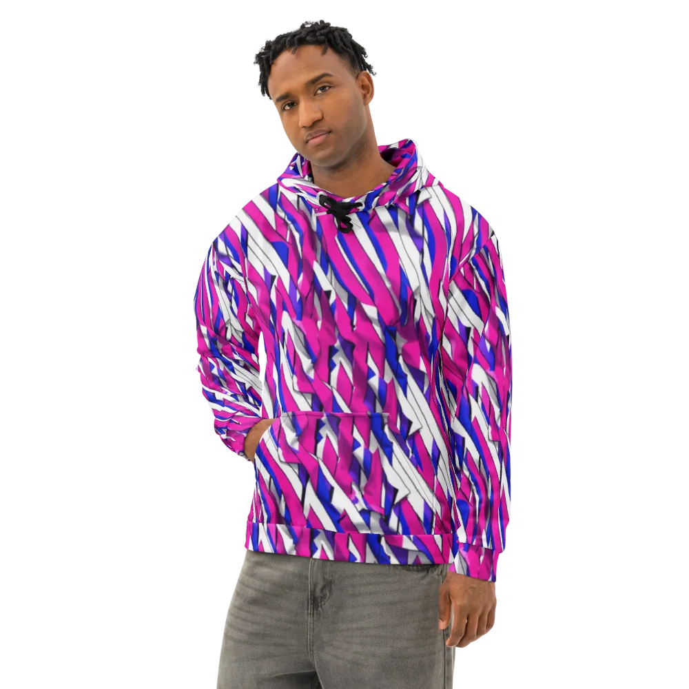 Chromatic Slash on Cotton Hoodie — Left Front