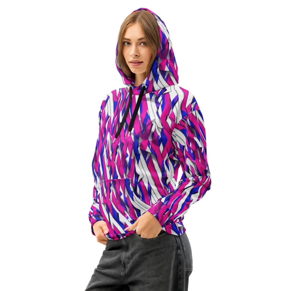 Chromatic Slash on Cotton Hoodie — Left Front