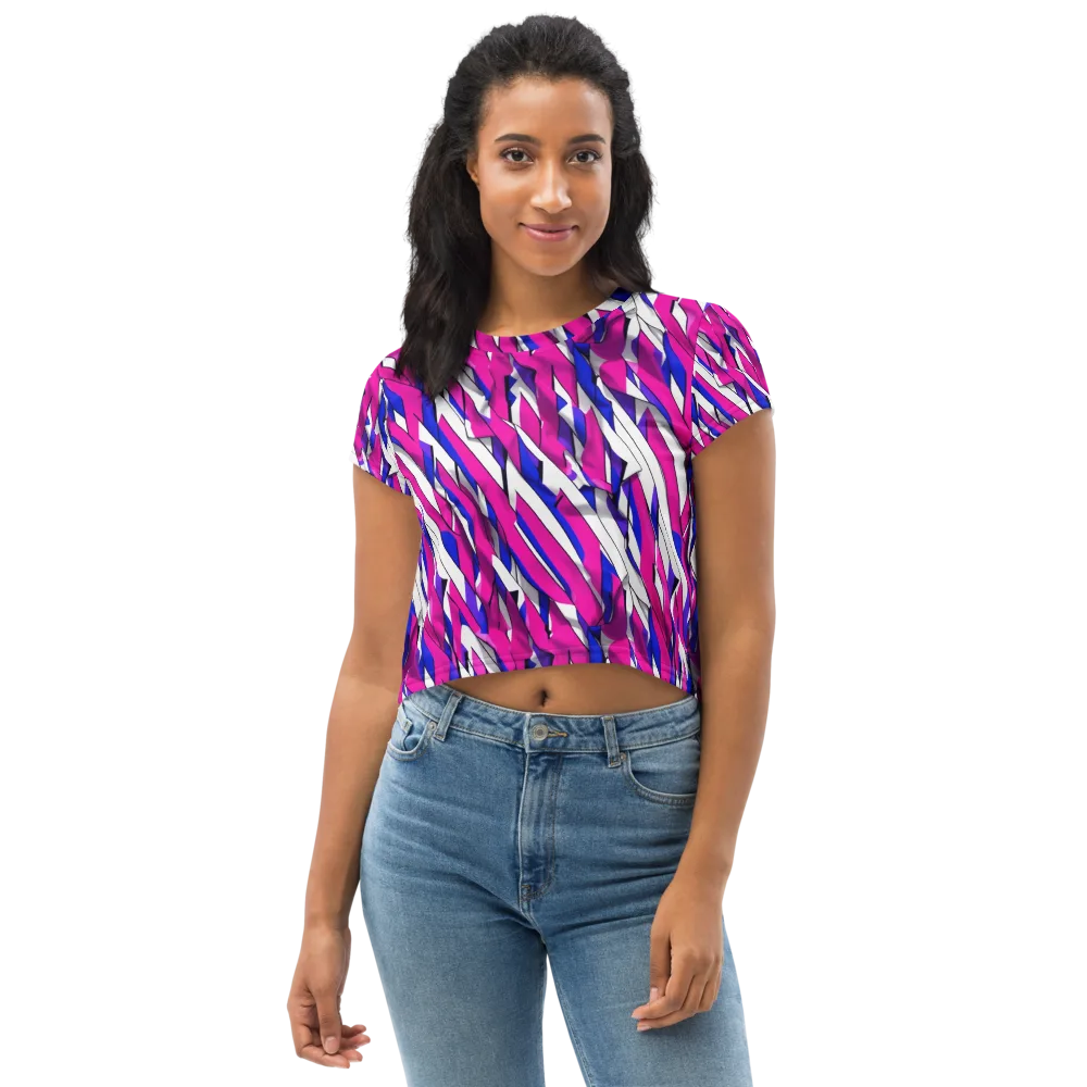 Chromatic Slash on Crop Tee — Front