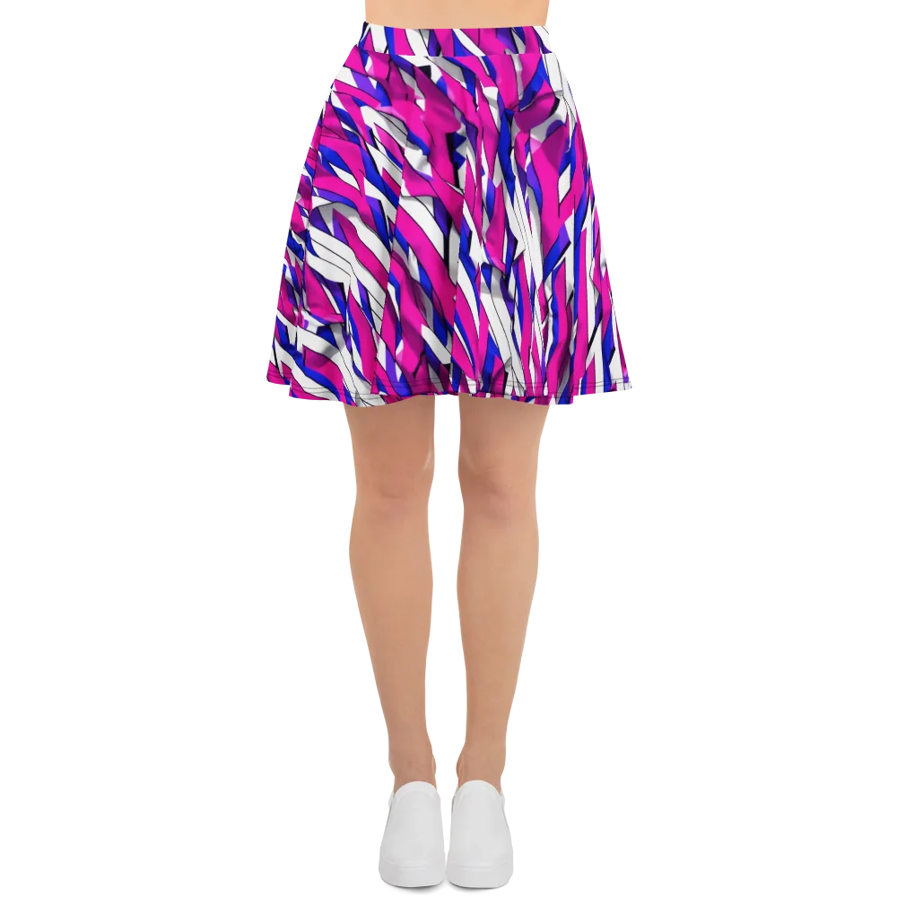 Chromatic Slash on Skater Skirt — Front