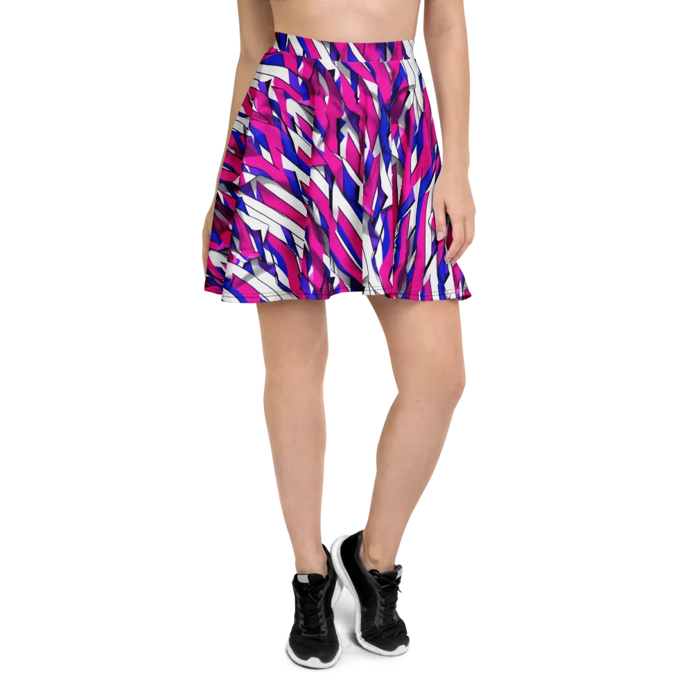 Chromatic Slash on Skater Skirt — Front
