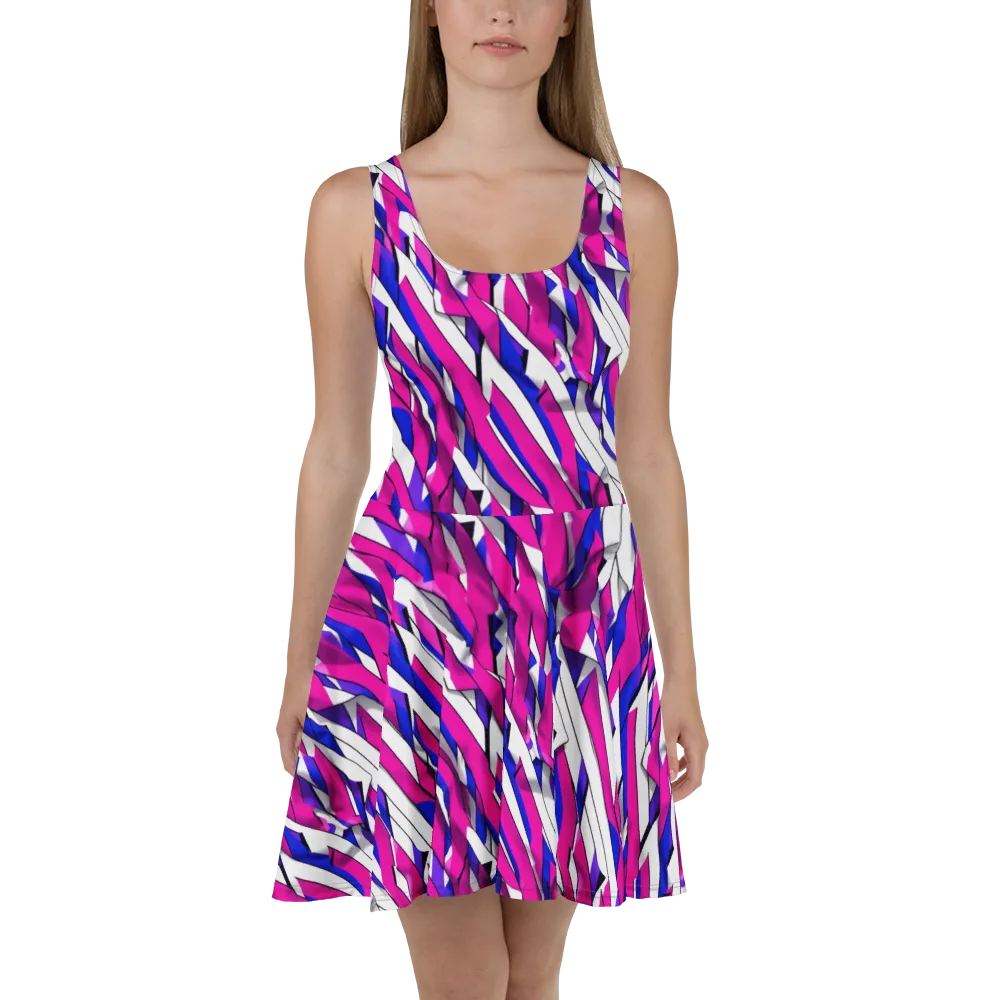 Chromatic Slash on Skater Dress — Front
