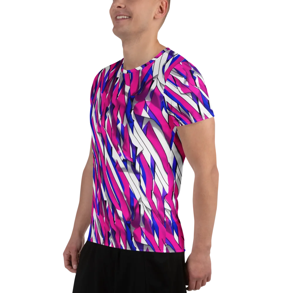 Chromatic Slash on Men's Athletic T-Shirt — Left