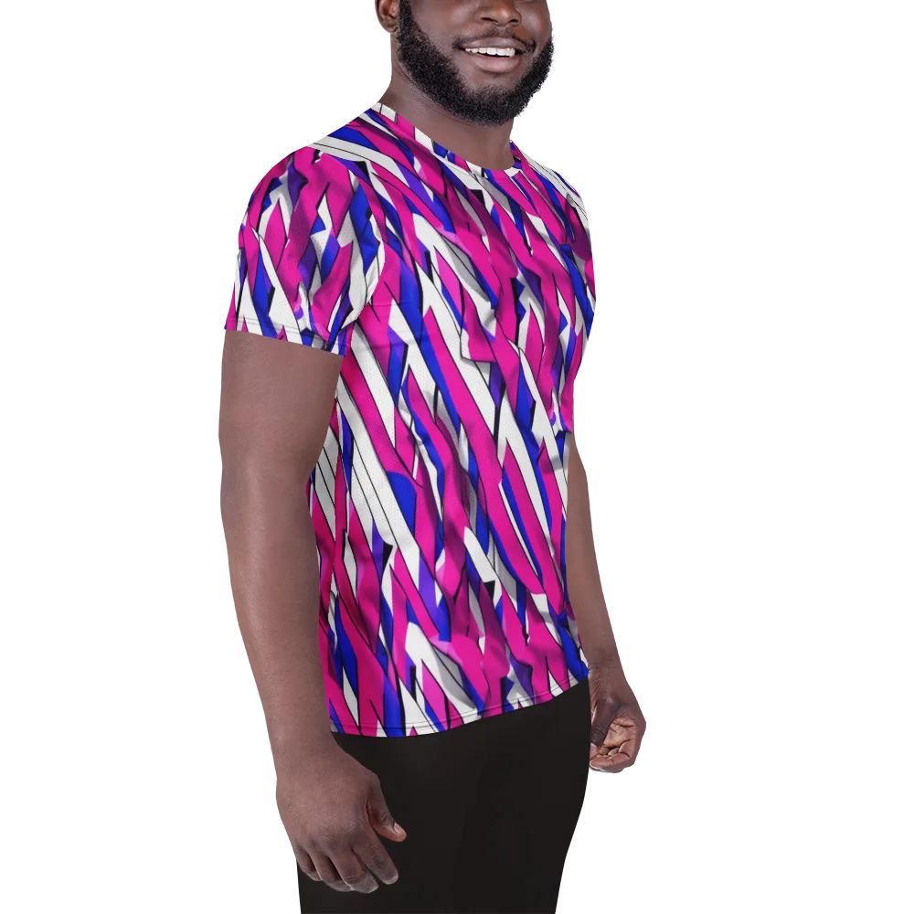 Chromatic Slash on Men's Athletic T-Shirt — Right