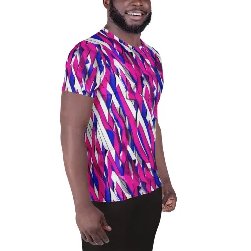 Chromatic Slash on a Men's Athletic T-Shirt