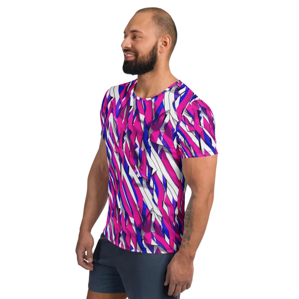 Chromatic Slash on Men's Athletic T-Shirt — Left