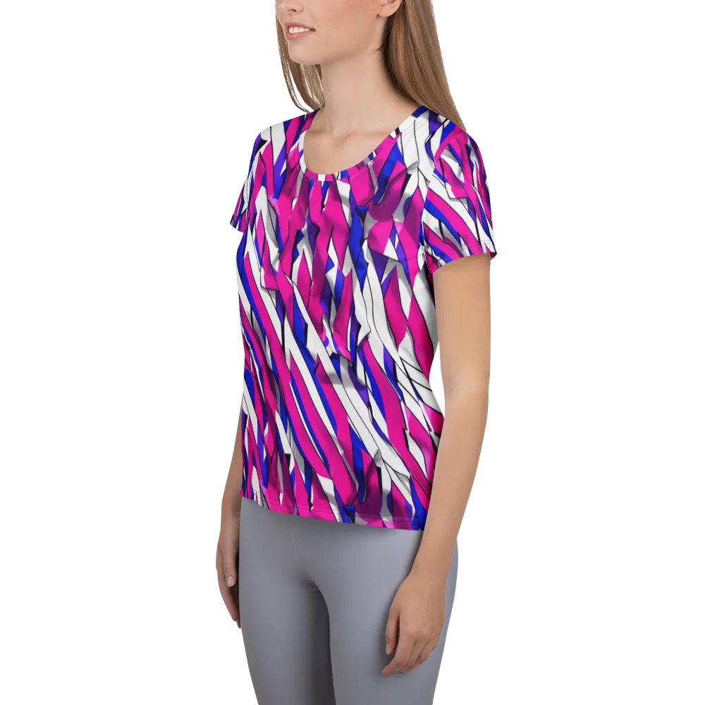 Chromatic Slash on Women's Athletic T-Shirt — Left