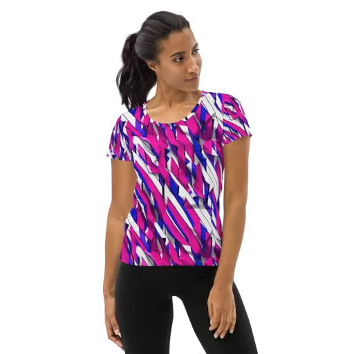 Chromatic Slash on a Women's Athletic T-Shirt