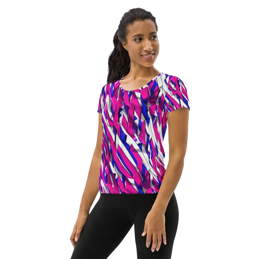 Chromatic Slash on Women's Athletic T-Shirt — Left