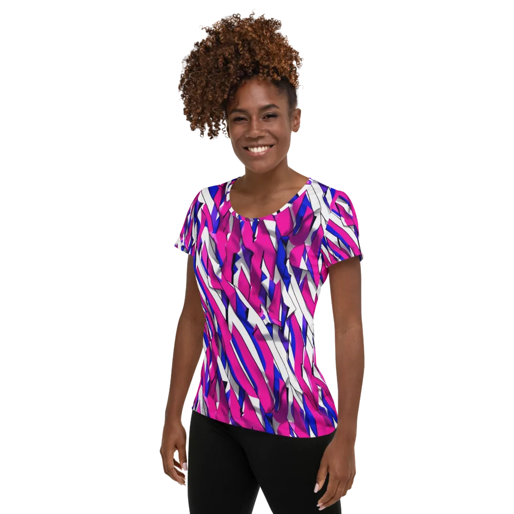 Chromatic Slash on Women's Athletic T-Shirt — Left