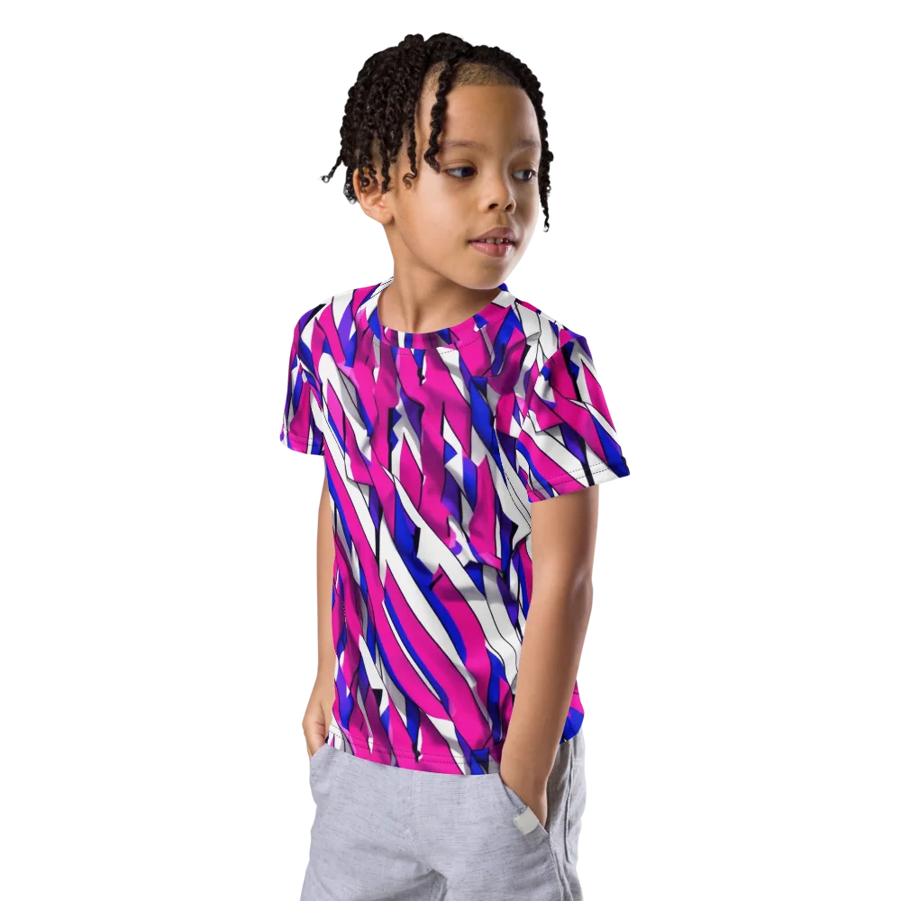 Chromatic Slash on Kids Crew Neck T-Shirt — Left Front