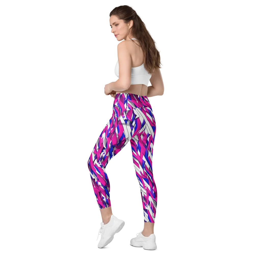 Chromatic Slash on Leggings with Pockets — Left Back