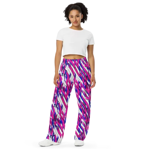 Chromatic Slash on a Wide-Leg Pants