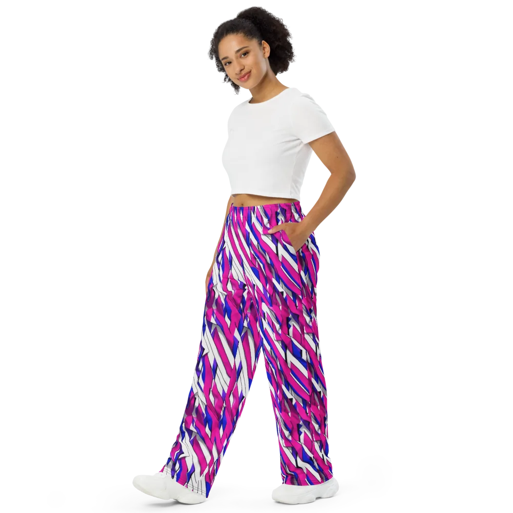 Chromatic Slash on Wide-Leg Pants — Left Front