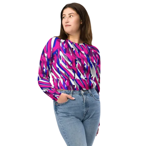 Chromatic Slash on a Long Sleeve Crop Top