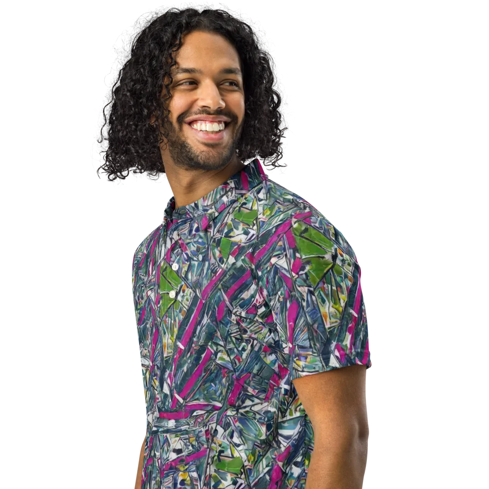 Jewel Distortion on Men's Slim Fit Polo Shirt — Left Front