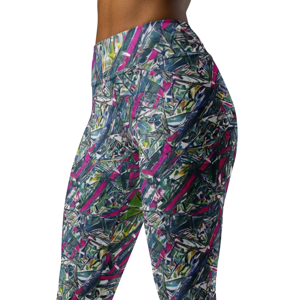 Jewel Distortion on Yoga Leggings — Left Front