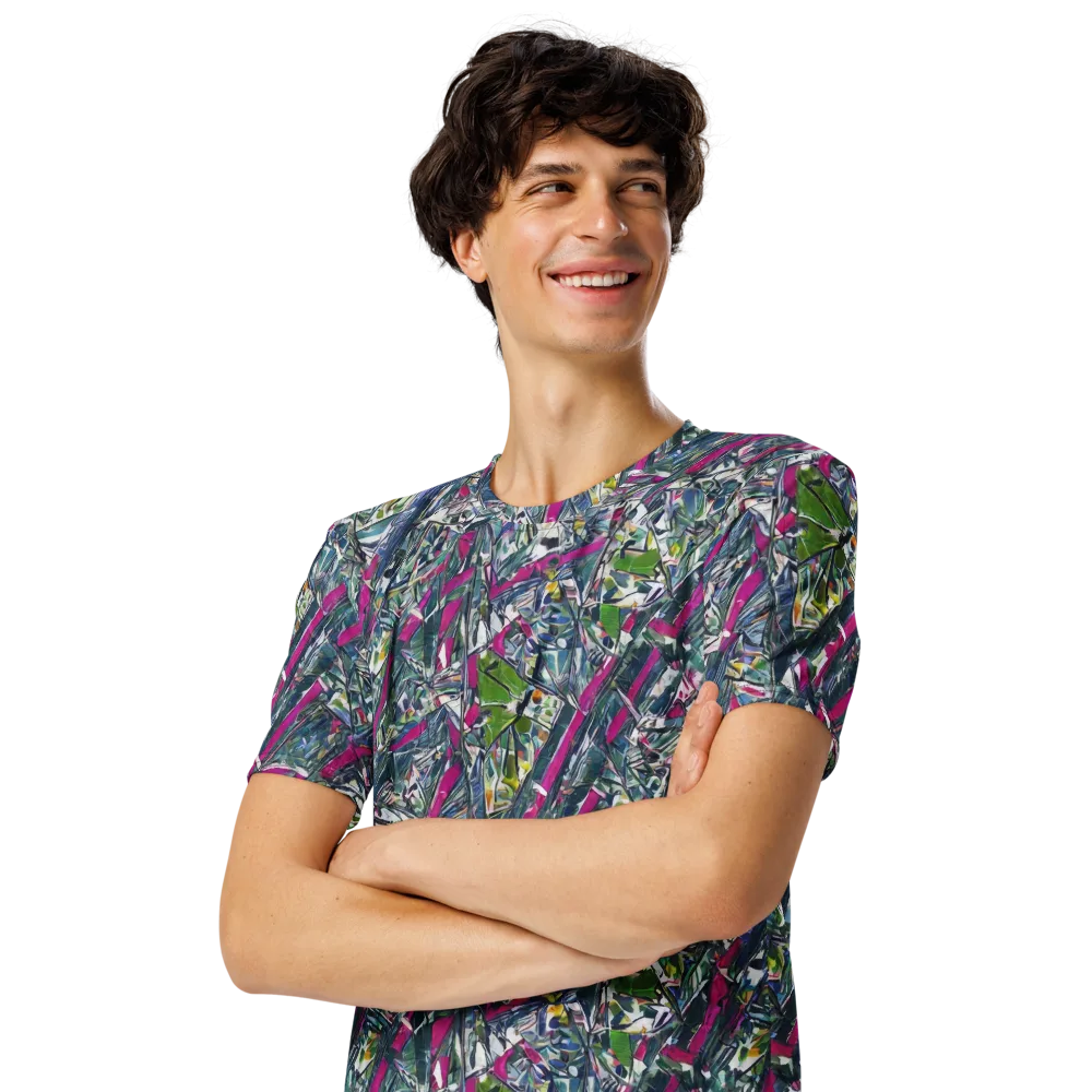 Jewel Distortion on Men's Crew Neck T-Shirt — Left Front