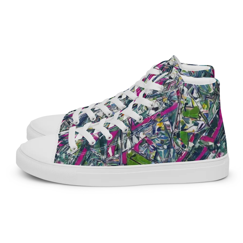 Jewel Distortion on Men's High Top Canvas Shoes — Left