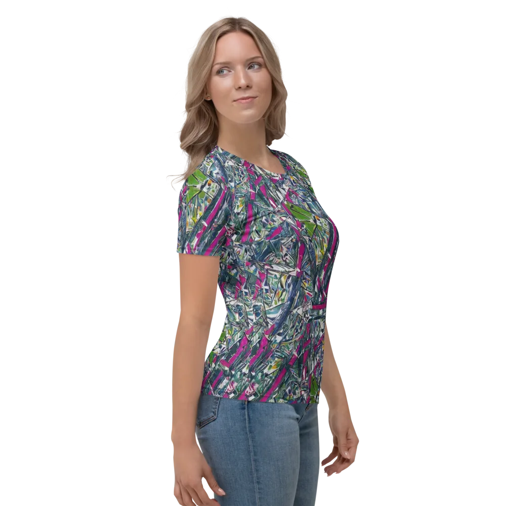 Jewel Distortion on Women's Crew Neck T-Shirt — Right