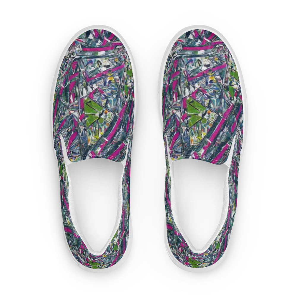Jewel Distortion on Men's Slip-On Canvas Shoes — Front