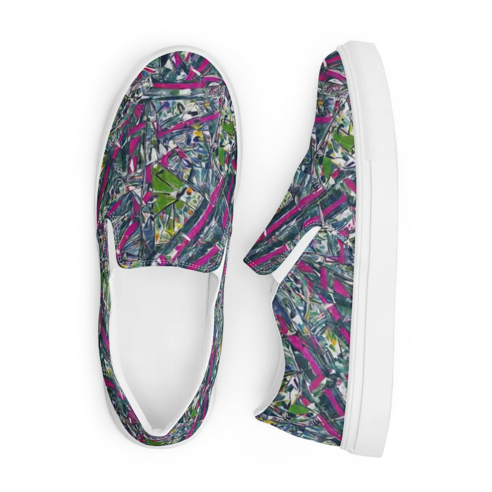 Jewel Distortion on Men's Slip-On Canvas Shoes — Front