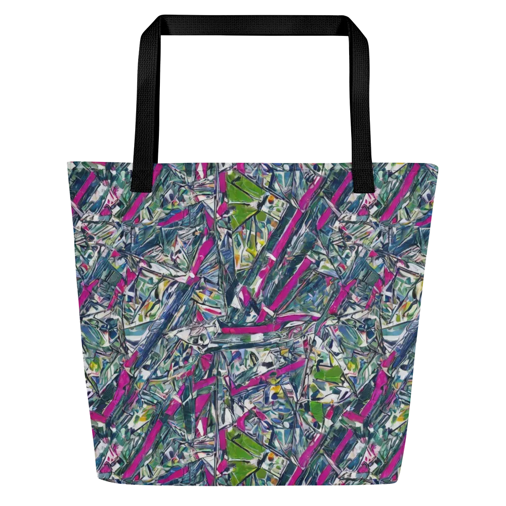 Jewel Distortion on Large Tote Bag W/ Pocket — Front