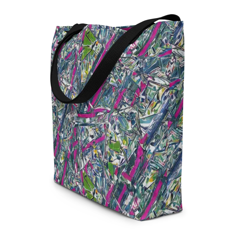 Jewel Distortion on Large Tote Bag W/ Pocket — Front