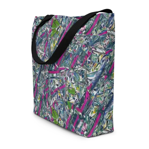Jewel Distortion on a Large Tote Bag W/ Pocket