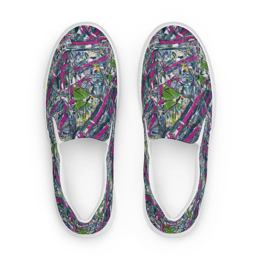 Jewel Distortion on Women's Slip-On Canvas Shoes — Front