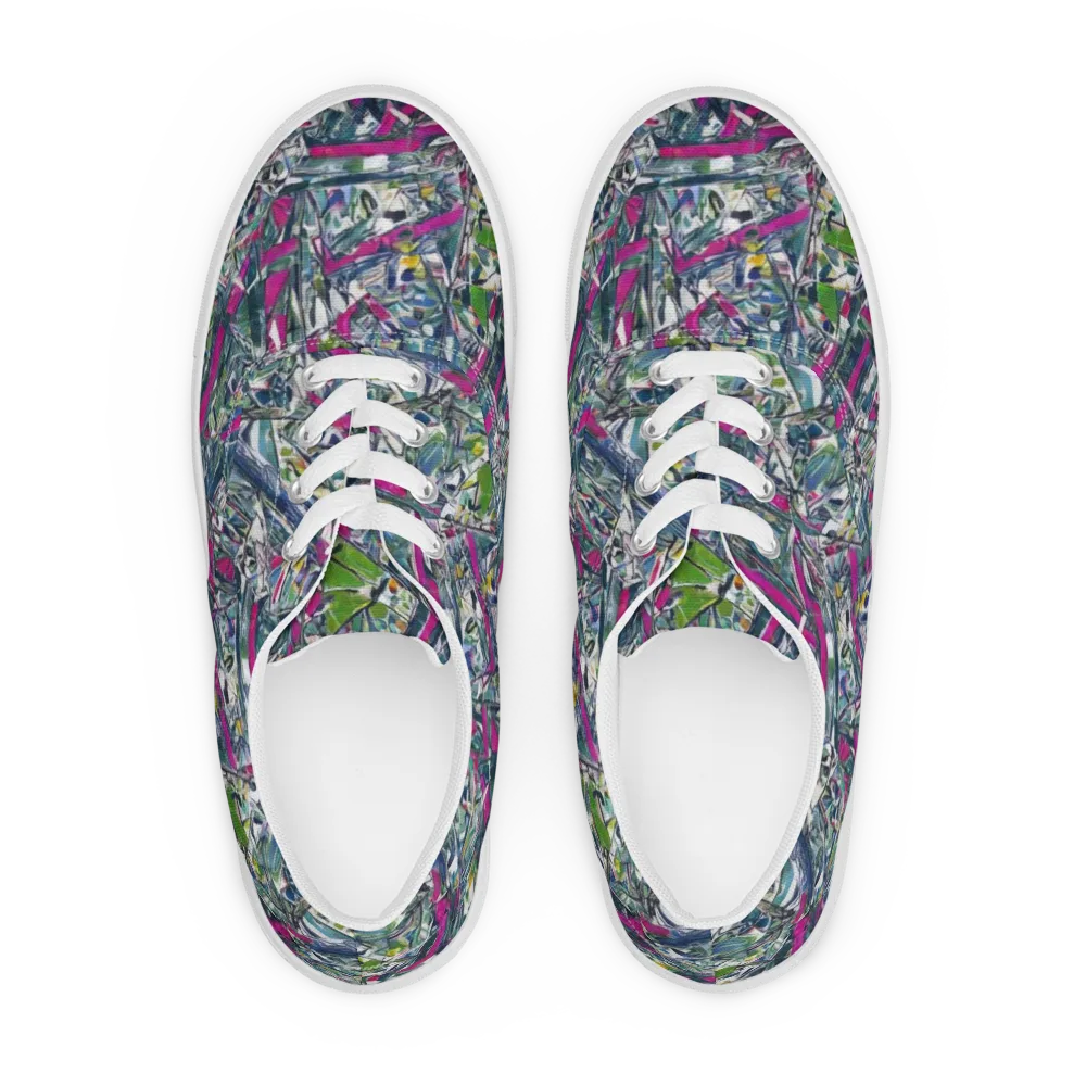 Jewel Distortion on Men's Lace-Up Canvas Shoes — Front