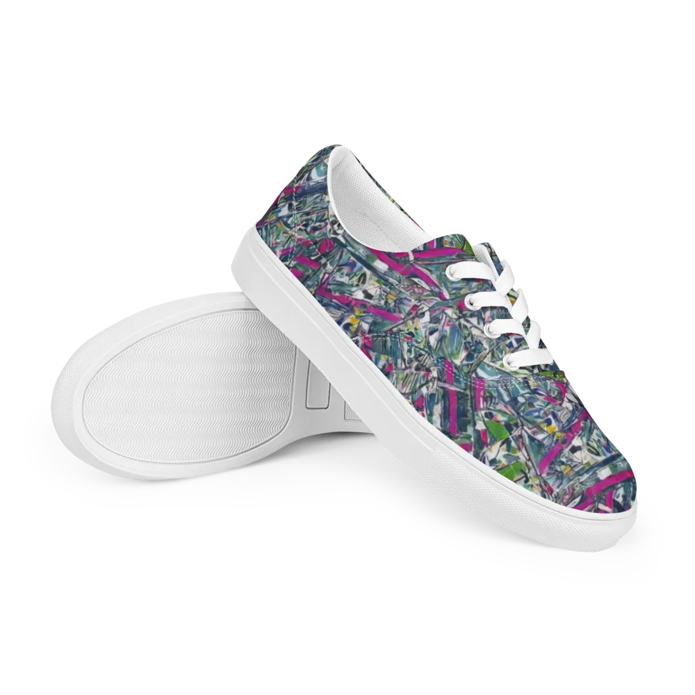 Jewel Distortion on Men's Lace-Up Canvas Shoes — Right Front