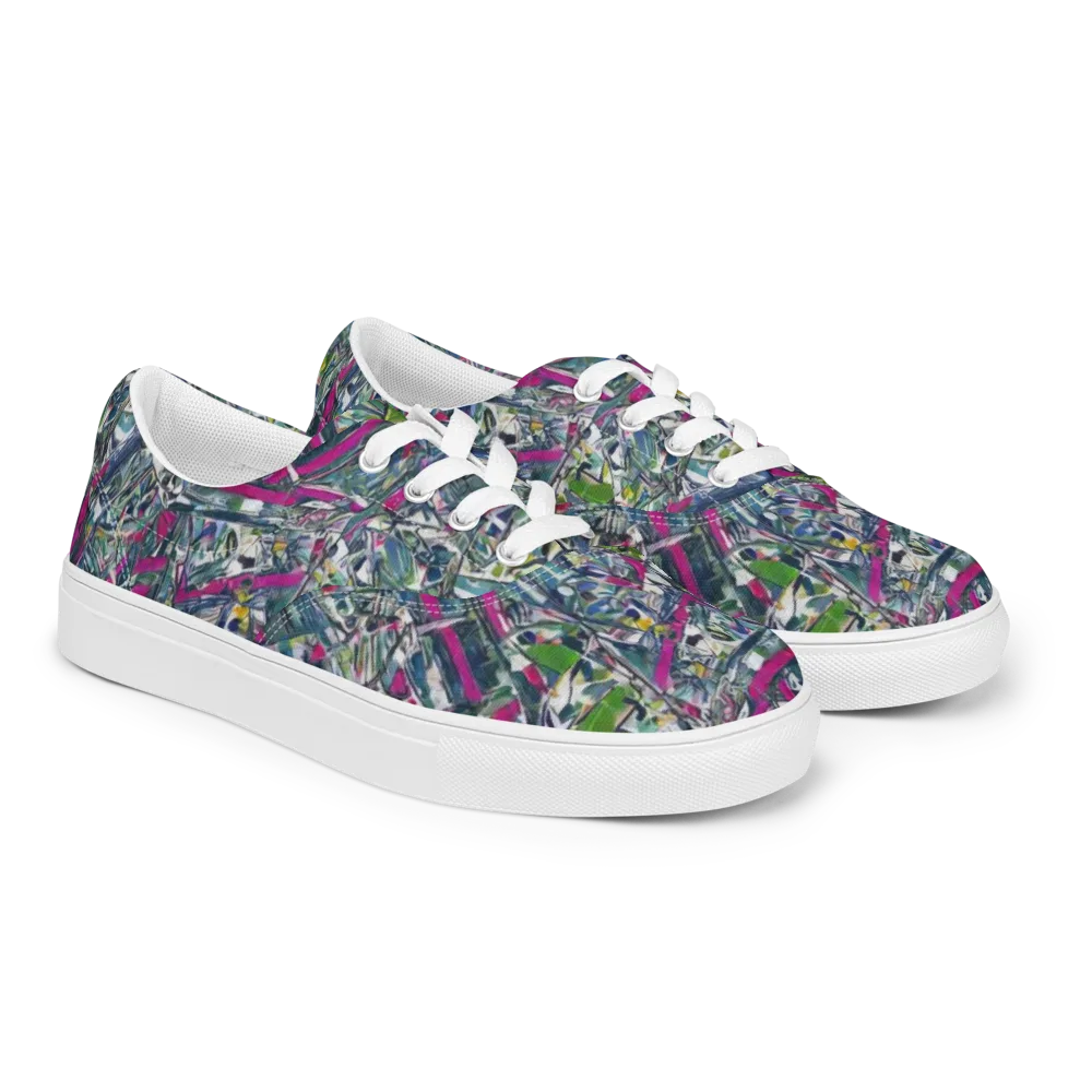 Jewel Distortion on Men's Lace-Up Canvas Shoes — Right Front