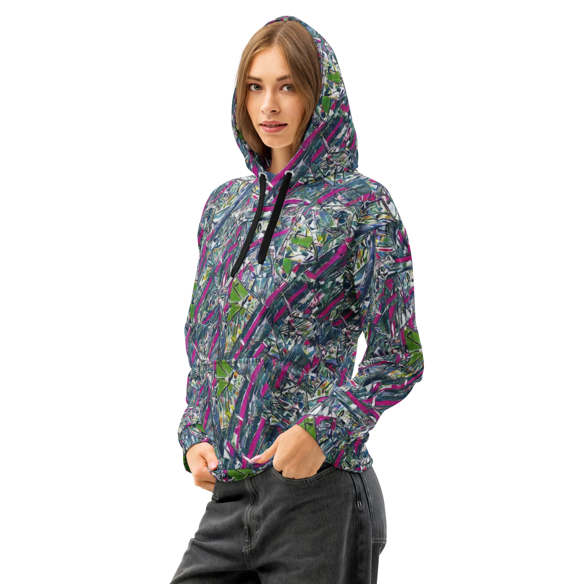 Jewel Distortion on Cotton Hoodie — Left Front