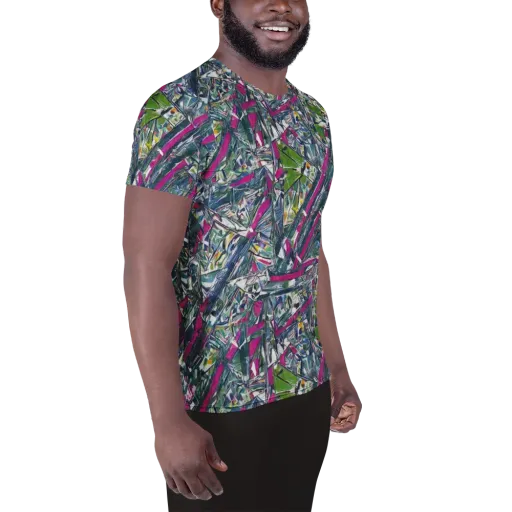 Jewel Distortion on a Men's Athletic T-Shirt