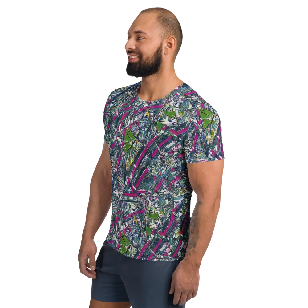 Jewel Distortion on Men's Athletic T-Shirt — Left