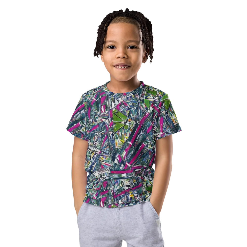 Jewel Distortion on Kids Crew Neck T-Shirt — Front