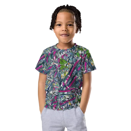 Jewel Distortion on a Kids Crew Neck T-Shirt