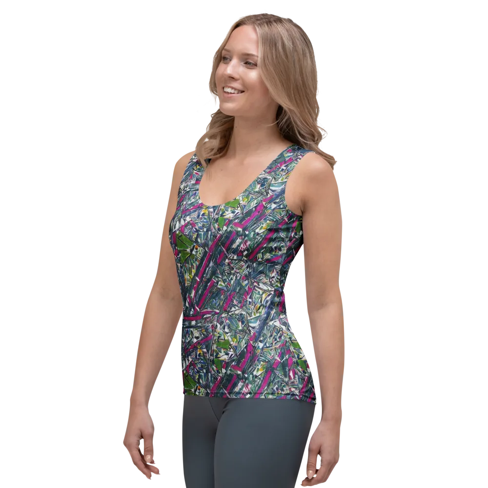 Jewel Distortion on Women's Tank Top — Left Front