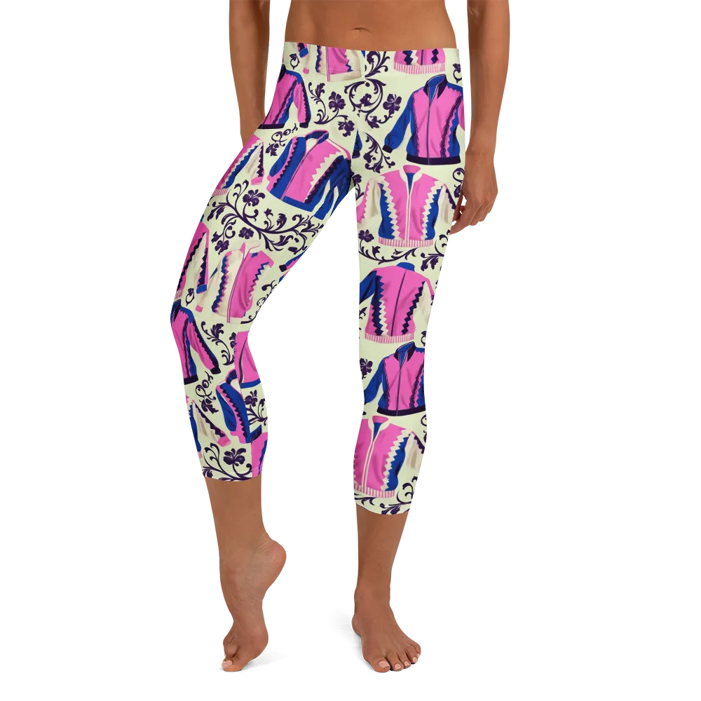 Neon Folklore on Capri Leggings — Front