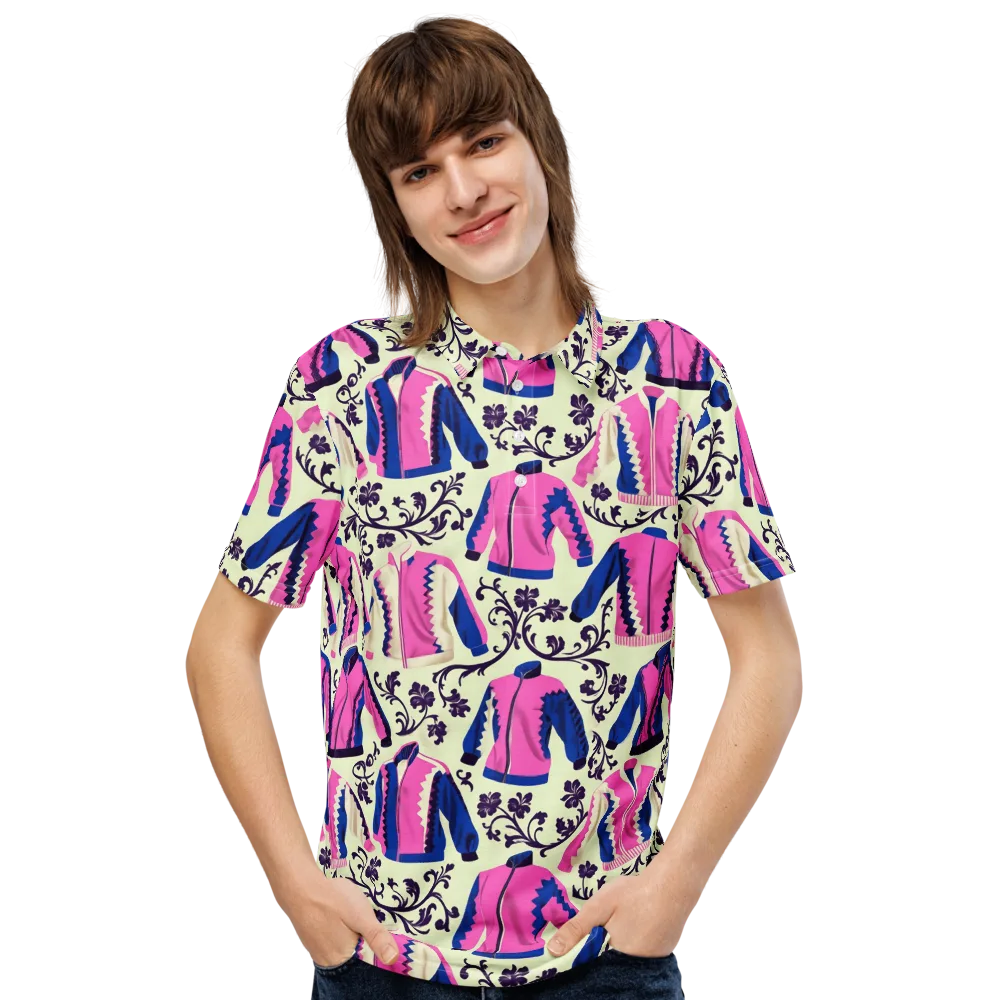 Neon Folklore on Men's Slim Fit Polo Shirt — Front